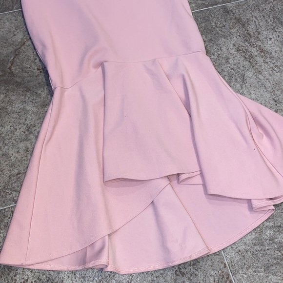 Saints + Secrets blush wide ruffle hem midi blush dress - Picture 3 of 6